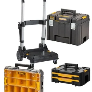 Conjunto Tstak 3 maletines + carrito Dewalt