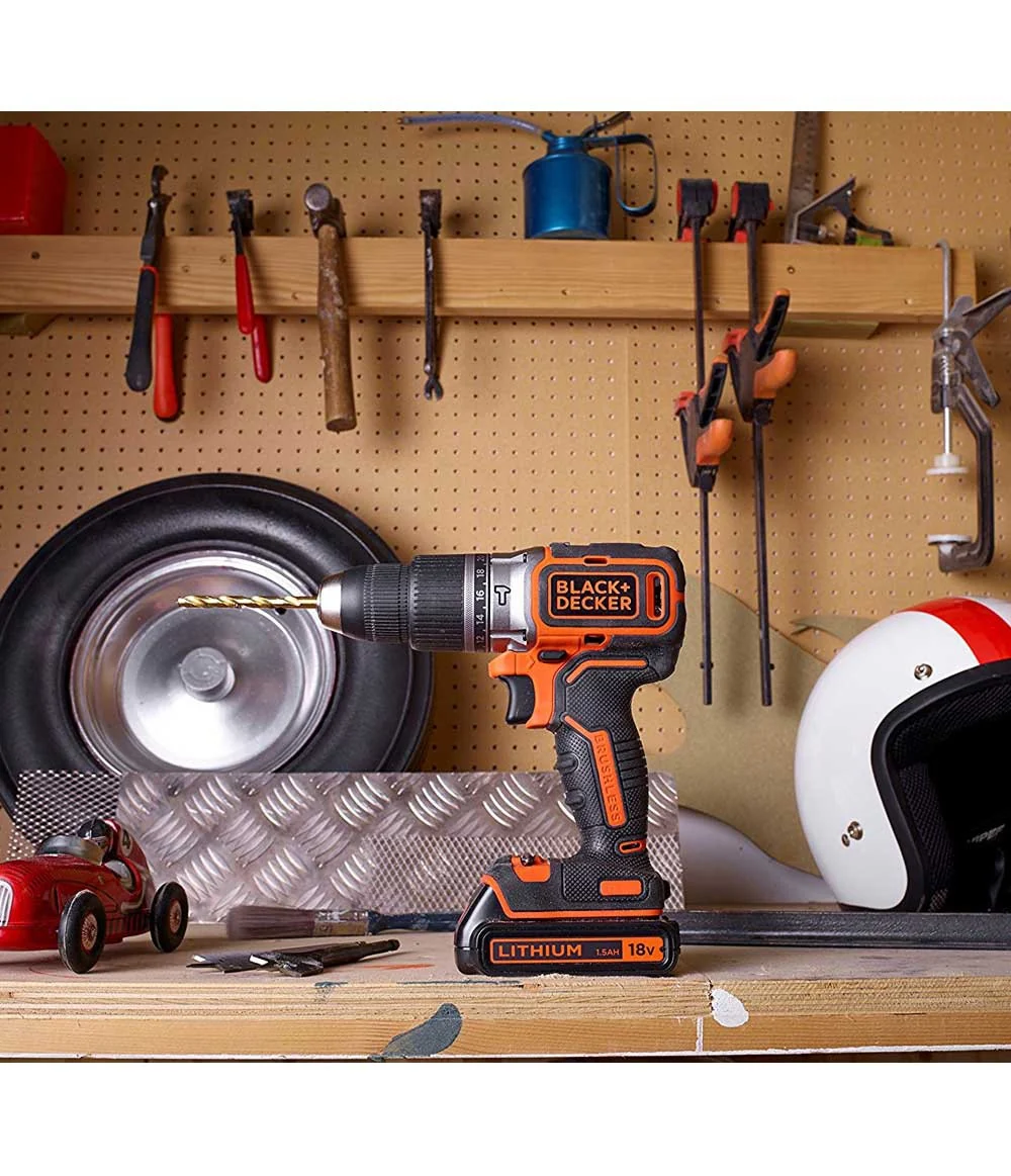 Taladro percutor Black+Decker BL188KB Sin escobillas - 18 V 2 bat. 1,5 Ah y maletín - Imagen 9