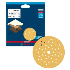Hoja de lija Expert C470 125mm multiperforado para lijadoras excéntricas 5uds Bosch