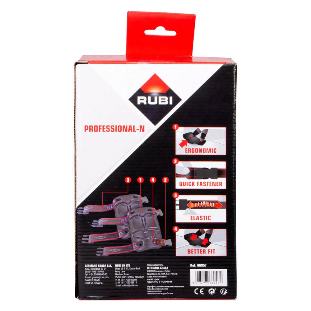 Juego de Rodilleras profesionales N Rubi 66957 - Imagen 4
