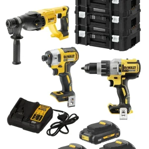 Set DCK369M3T Taladro + Martillo + Atornillador + 3 bat 3 Ah + 3 Maletín Dewalt