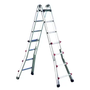 Escalera Telescopica De Tijera Extensible y Apoyo Aluminio Escalisima Svelt