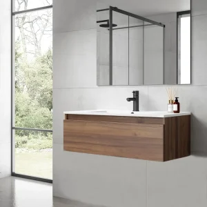 Conjunto de Baño Mueble Box Nogal Valenti + Lavabo Ada VisoBath