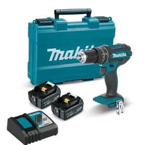 Taladro percutor a batería 18V 2 Baterías 4.0Ah y maletín Makita DHP482RME
