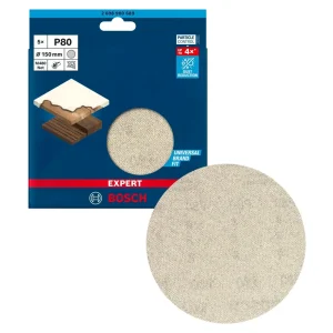 Malla de lija EXPERT M480 de 150mm 80g para lijadoras orbitales 5uds Bosch