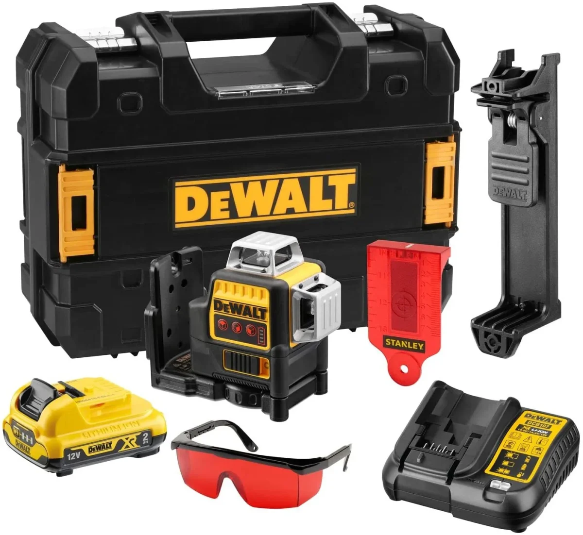 Nivel Láser Autonivelante 3 líneas 360º color rojo DCE089D1R Dewalt