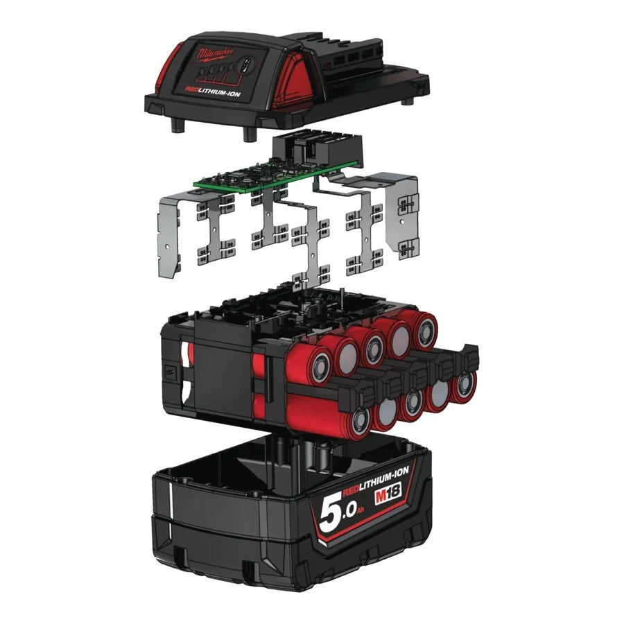 Kit baterías 5Ah y cargador Milwaukee M18 NRGCR-502 - Imagen 5
