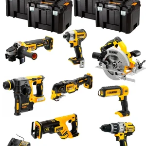 Kit Dewalt 8 herramientas + 3 bat 5ah + Cargador DCB1104 + 4xTstak VI DCK869P3