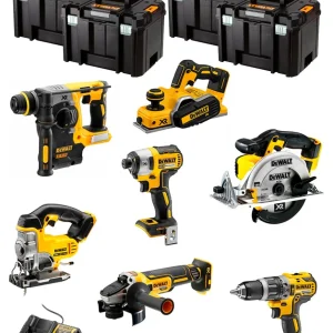 Kit Dewalt 7 herramientas + 3 bat 5ah + Cargador DCB1104 + 4xTstak VI Kit DCK780P3