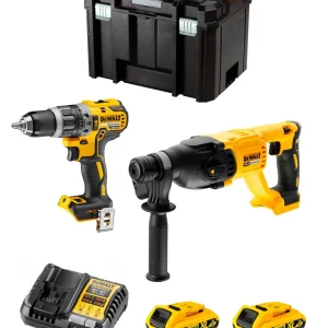 Kit Dewalt Taladro Percutor DCD796 + Martillo Perforador DeWALT DCH133 + 2bat 2Ah + Cargador + TSTAK VI DCK233D2