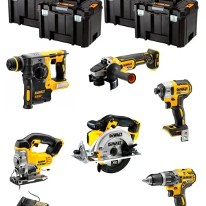 Kit Dewalt 6 herramientas + 3 bat 5ah + Cargador DCB1104 + 4xTstak VI Kit DCK691P3