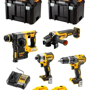 Kit Dewalt con 4 Herramientas + 2bat 5Ah + cargador + 2xTSTAK VI DCK496P2