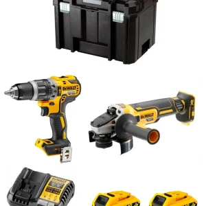 Kit Dewalt Taladro Percutor DCD796 + Mini-amoladora DCG405 + 2bat 2Ah + Cargador + TSTAK VI DCK205D2