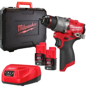 Taladro percutor M12 Fuel + 2bat 2Ah + Cargador + Maletin Milwaukee M12 FPD2-202X