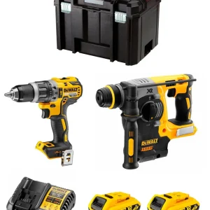 Kit Dewalt Taladro Percutor DCD796 + Martillo DCH273 + 2bat 2Ah + cargador + TSTAK VI DCK273D2