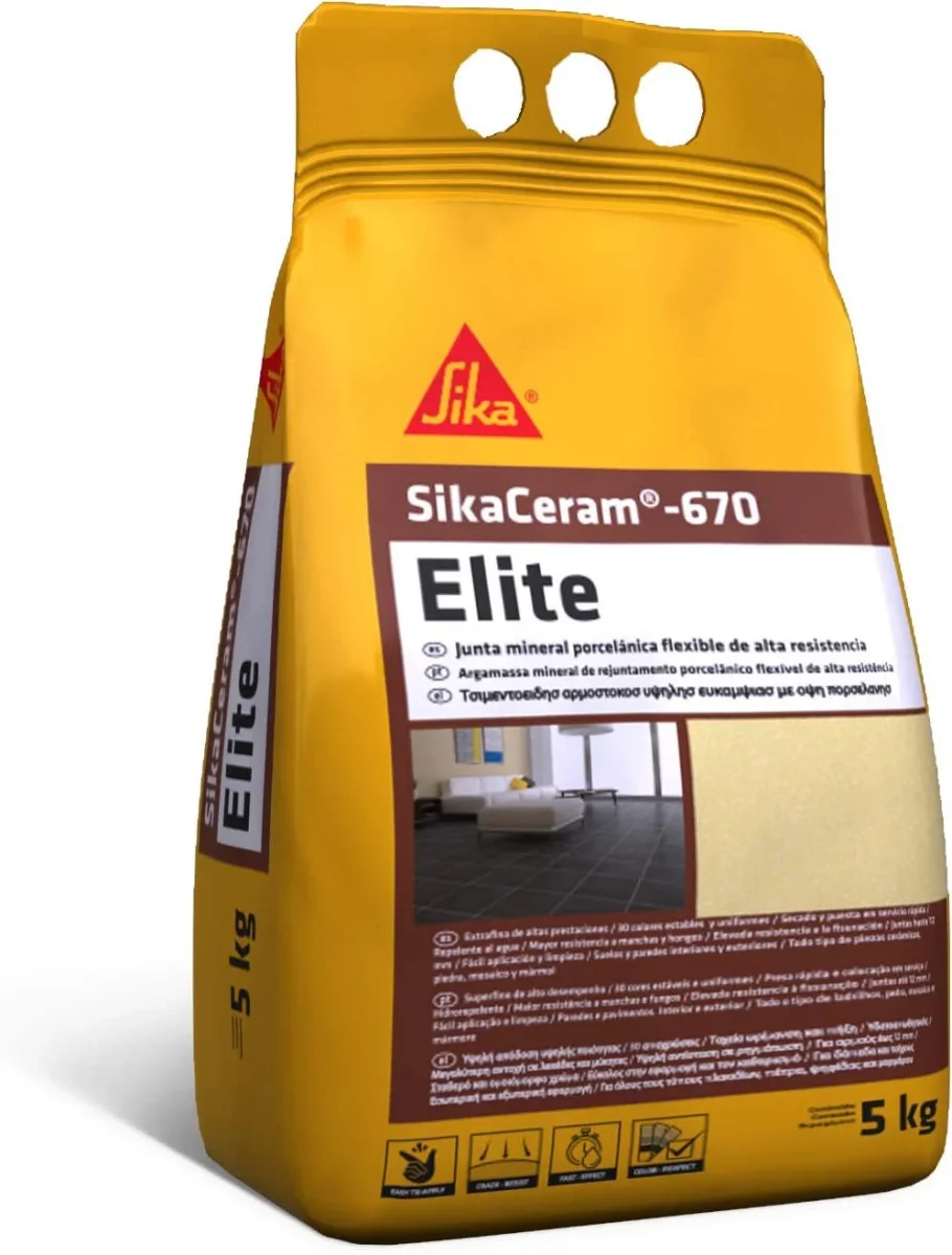 Pasta de Juntas mineral porcelánica Sika SikaCeram-670 Elite 5kg