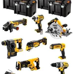 Kit Dewalt 8 herramientas + 3 bat 5ah + Cargador DCB1104 + 4xTstak VI Kit DCK867P3