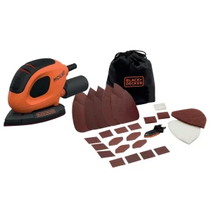 Lijadora de detalle Black+Decker 55w con bolsa y 15 accesorios BEW230BC