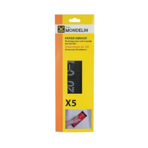 Mallas abrasivas 93x280mm 120g 5 piezas Mondelin