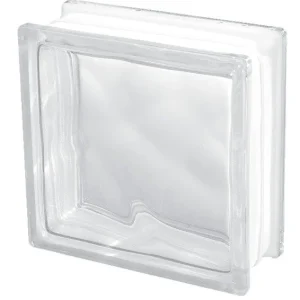 Bloque de vidrio Clear Wave 19x19x8 cm transparente