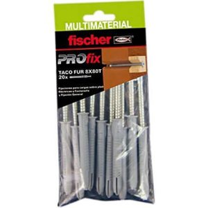 Bolsa 10Ud Taco Multimaterial PROfix FUR SS 10x80 Cabeza hexagonal Fischer