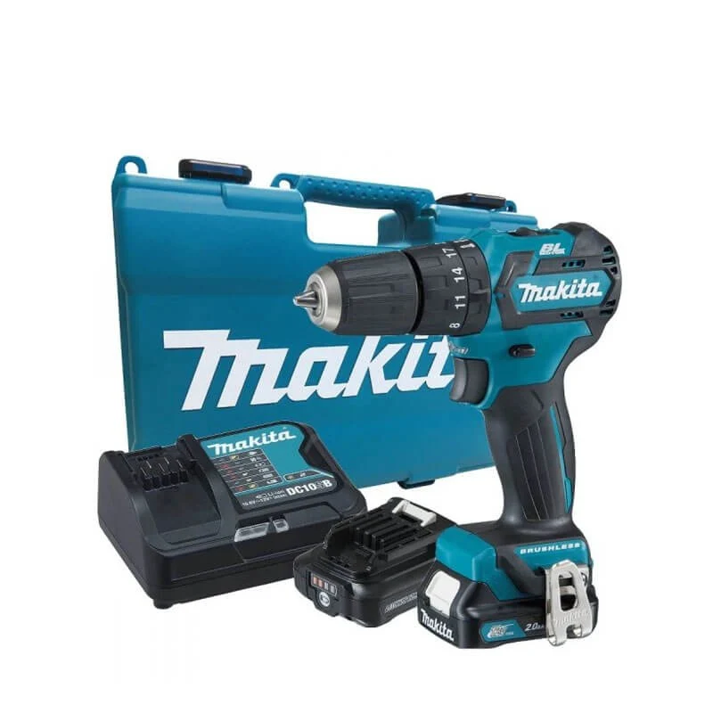 Taladro Percutor sin escobillas 12Vmax CXT BL 10mm con 2 baterías y maletín Makita HP332DSAE