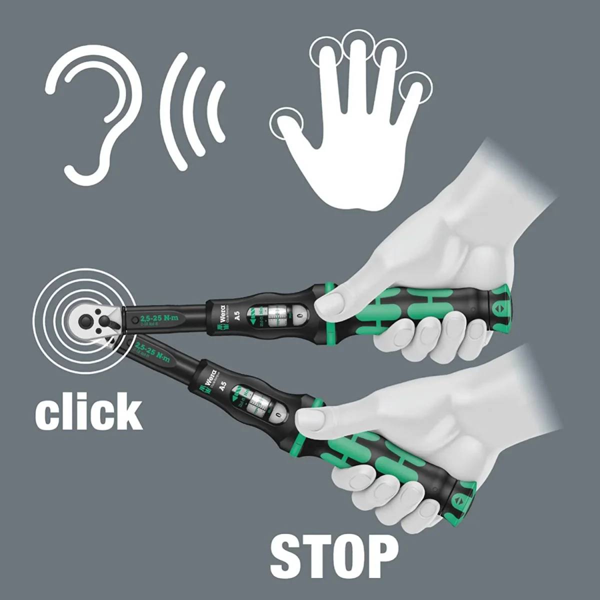 Llave dinamométrica con carraca reversible 2,5-25Nm Wera Click-Torque A 5 ref.075604 - Imagen 4