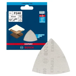 Malla de lija EXPERT M480 para lijadoras delta de 93mm 240g 5uds Bosch