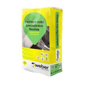 Saco Mortero Cola webercol flex duo lanic 25kg blanco Weber