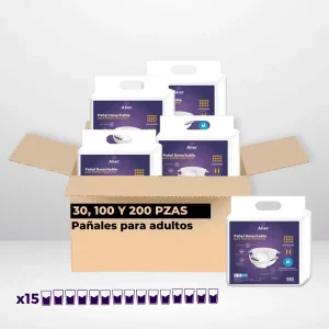 Pañales para adultos máxima absorción nivel 15 para hombres y mujeres | 30, 100 y 200 Pza Tallas: M, L, XL