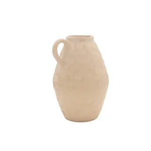 Jarrón beige de gres Masaka 30cm Andrea House