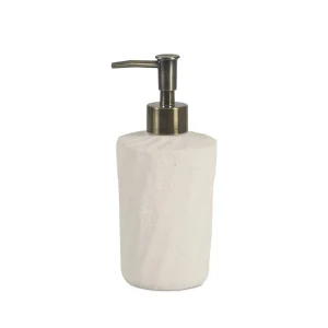 Dispensador de baño beige de cerámica Sand Ø8x18,5cm Andrea House