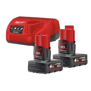 Pack Cargador + 2bat 4Ah Milwaukee M12 NRG-402
