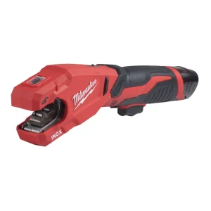 Cortadora de tubos inox + 2bat 2Ah + Cargador + Maletín Milwaukee M12 PCSS-202C