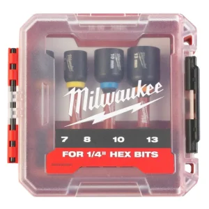 Estuche 4 vasos con eje hex.1/4 Impacto Duty Milwaukee