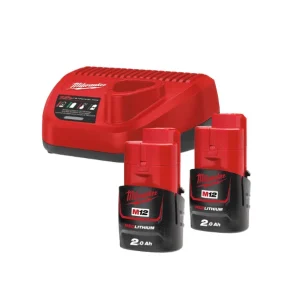 Kit 2 baterías 2Ah y cargador Milwaukee M12 NRG-202