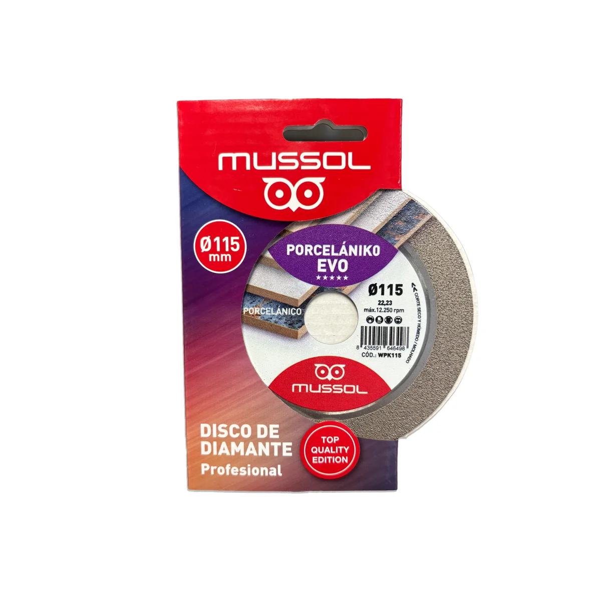 Disco diamante porcelanico EVO 115mm Mussol