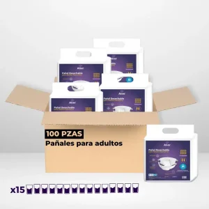 100 Pzas. Pañales para Adultos Nivel de absorción 15 Tallas: M, L y XL