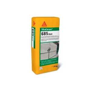 Junta mineral para rejuntado cerámico en fachadas, SATE y piscinas SikaCeram-685 Wall 25kg Sika
