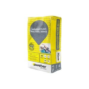 Cemento Cola Flex2 Multigel Blanco Weber 25 kg