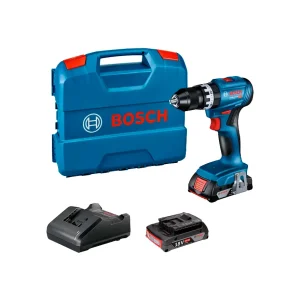 Taladro Percutor a batería 18V 45Nm + 2Bat 2Ah + Cargador + Maletin Bosch GSB 18V-45