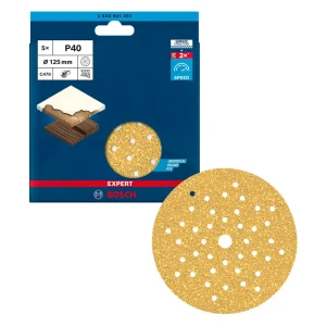 Disco de lija Expert C470 125mm para lijadoras orbitales 5uds Bosch
