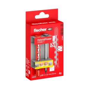 Caja 4 tacos nylon y acero HybridPower 10x90 FUS Fischer
