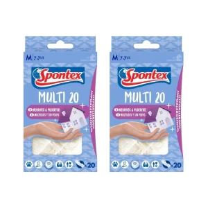 Caja 20 guantes desechables vinilo Spontex talla M