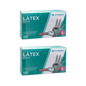 Caja 100 guantes latex sin polvo Cuatrogasa talla S