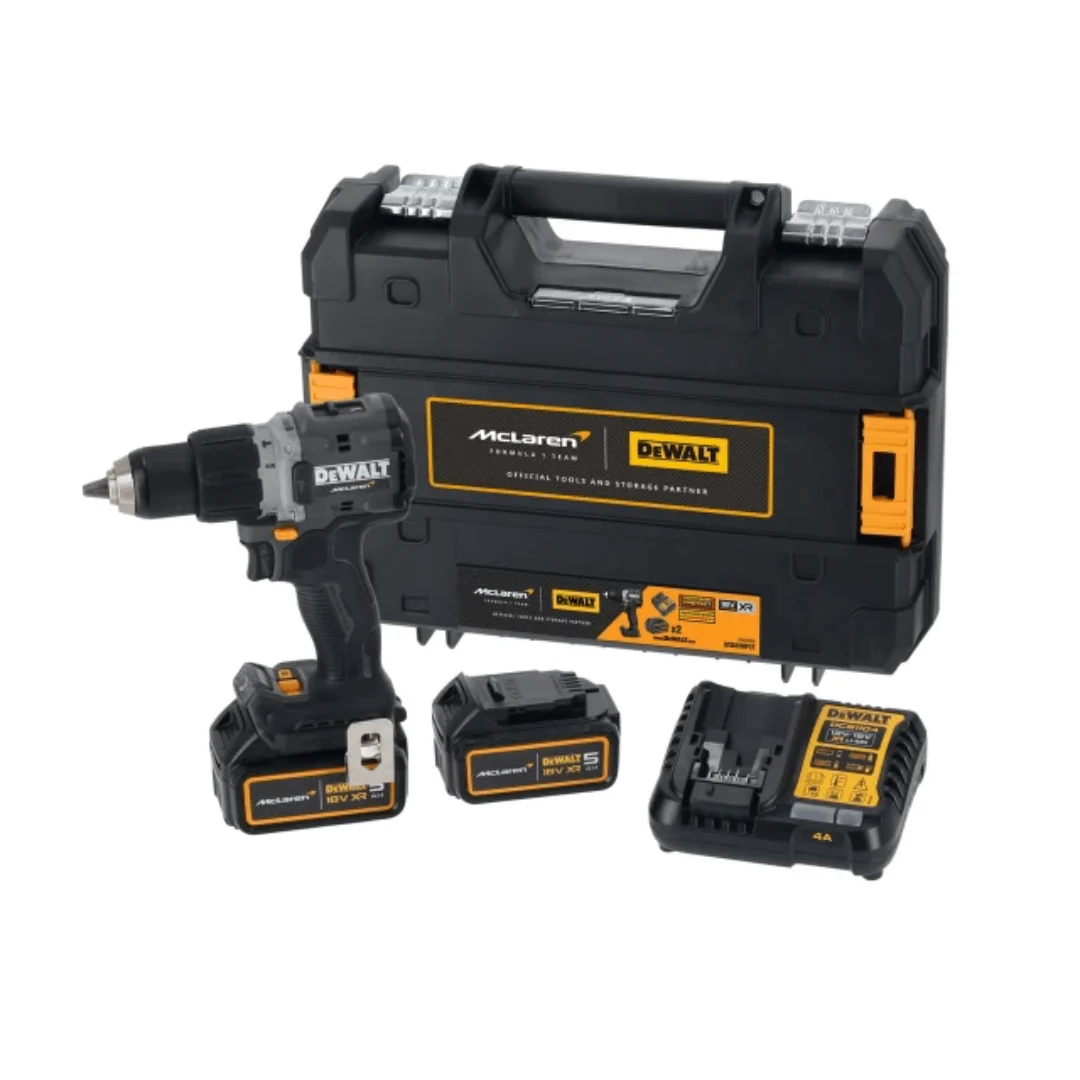 Taladro percutor McLaren 18V 90Nm 13mm con 2 baterías 4Ah + Maletín Dewalt DCD85MM2T - Imagen 2