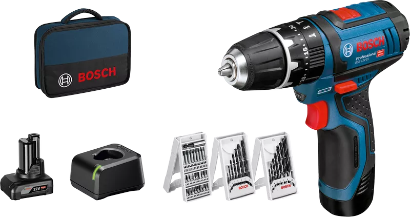 Taladro GSB 12V-15 + bat 2Ah + juego de 25 puntas + cargador Bosch - Imagen 2