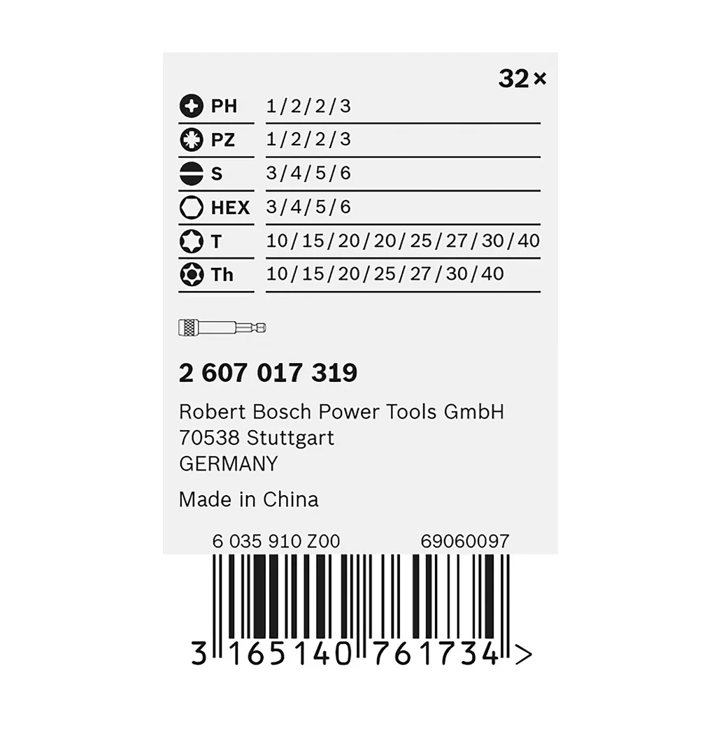 Set de puntas atornillador Extra Hard 32pcs Bosch - Imagen 4